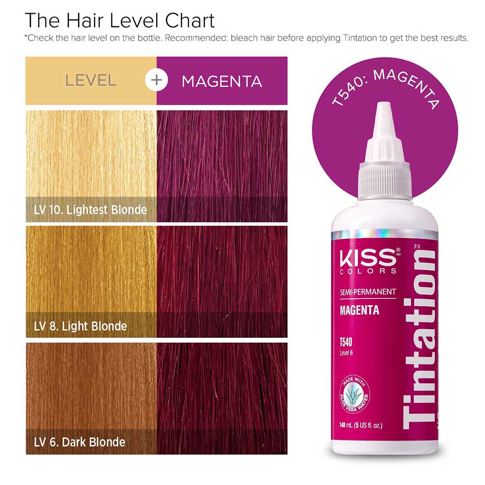 Red By Kiss Tintation Semi-Permanent Hair Color - Magenta, 5 Oz (T540)