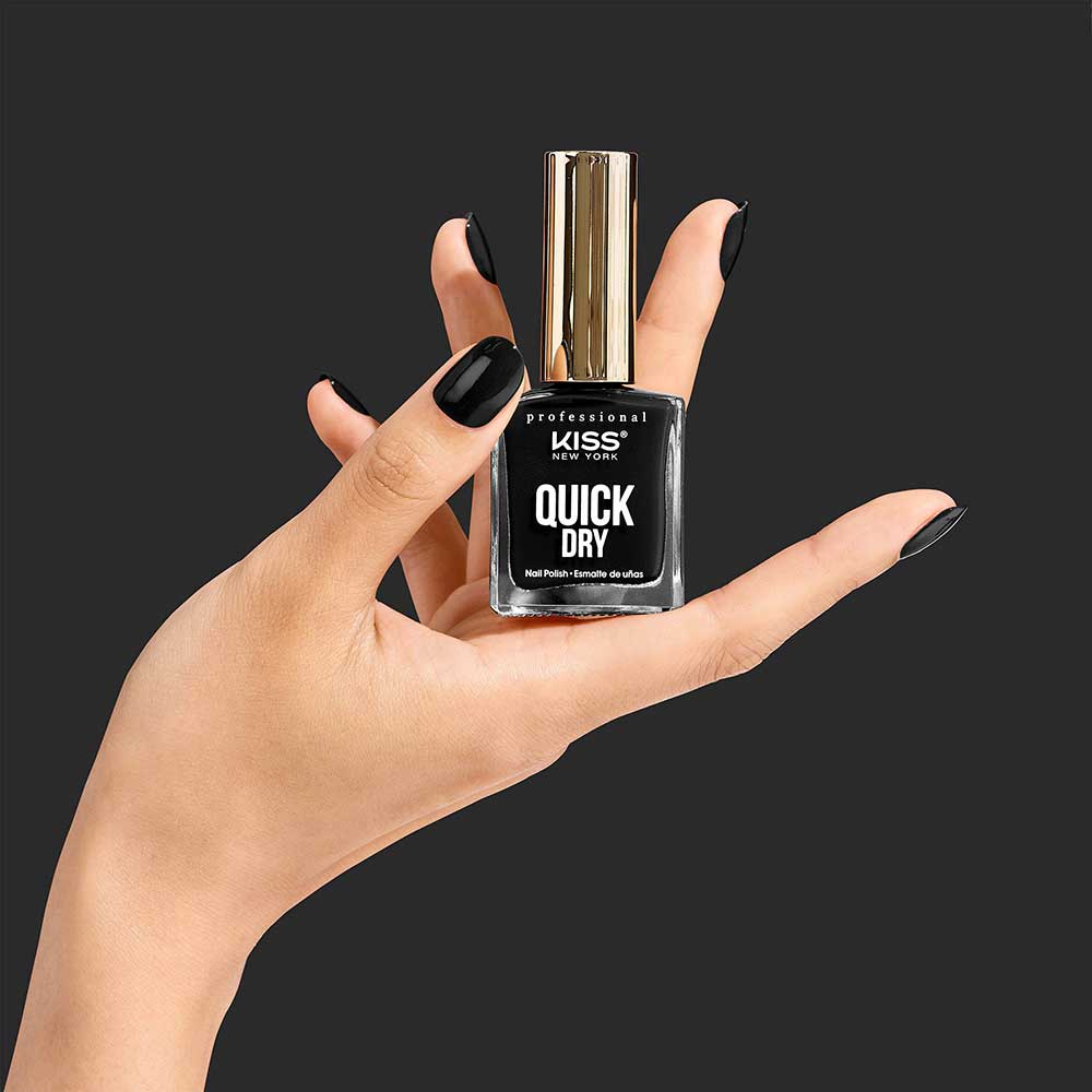 Kiss New York Professional Quick Dry Nail Polish - Black Out, 0.44 Oz (QP03)