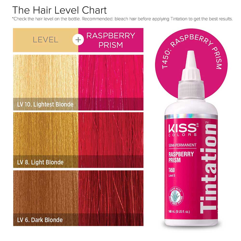 Red By Kiss Tintation Semi-Permanent Hair Color - Raspberry Prism, 5 Oz (T450)