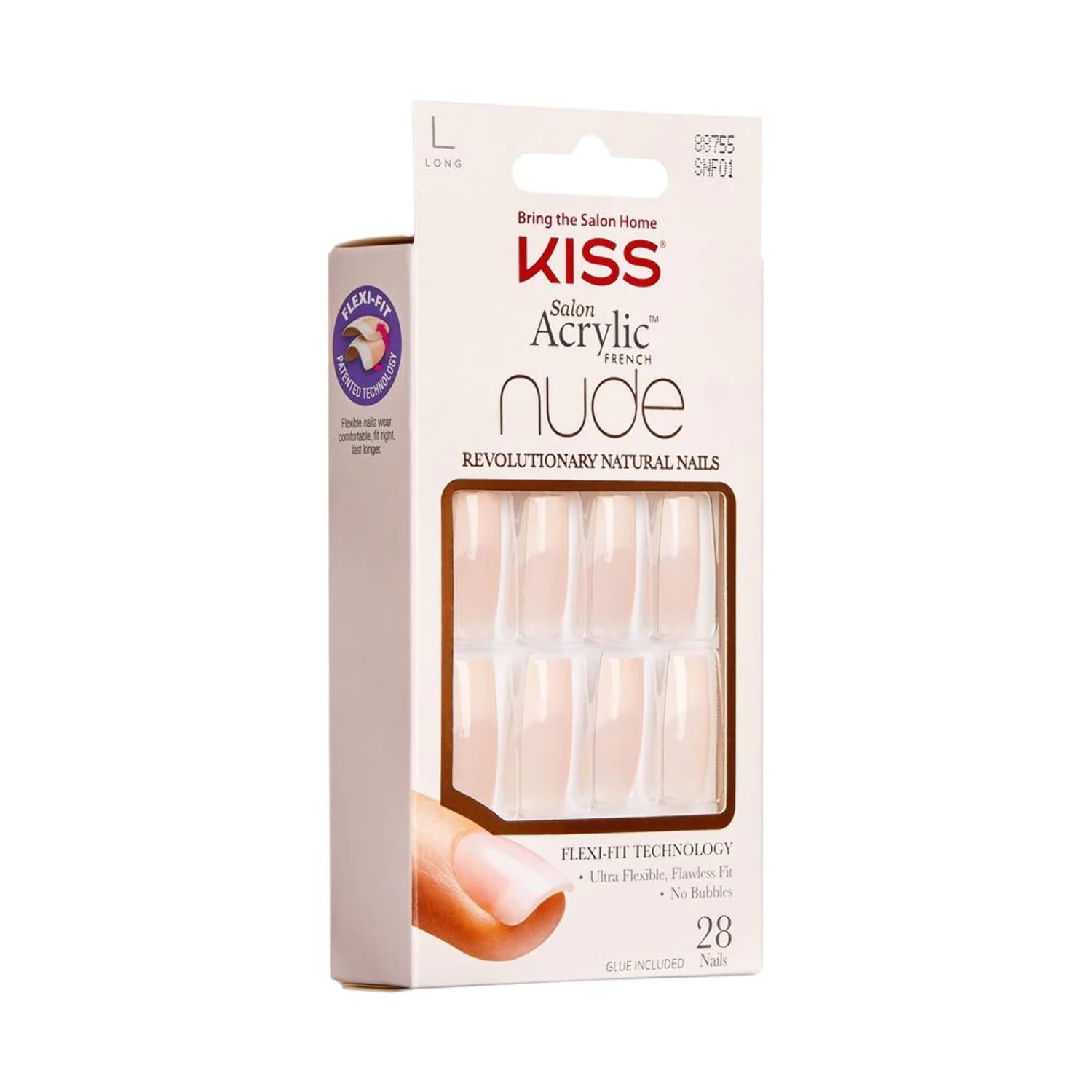 Kiss Salon Acrylic French Nude Nails - Reveal It, 0.07 Oz (SNF01)