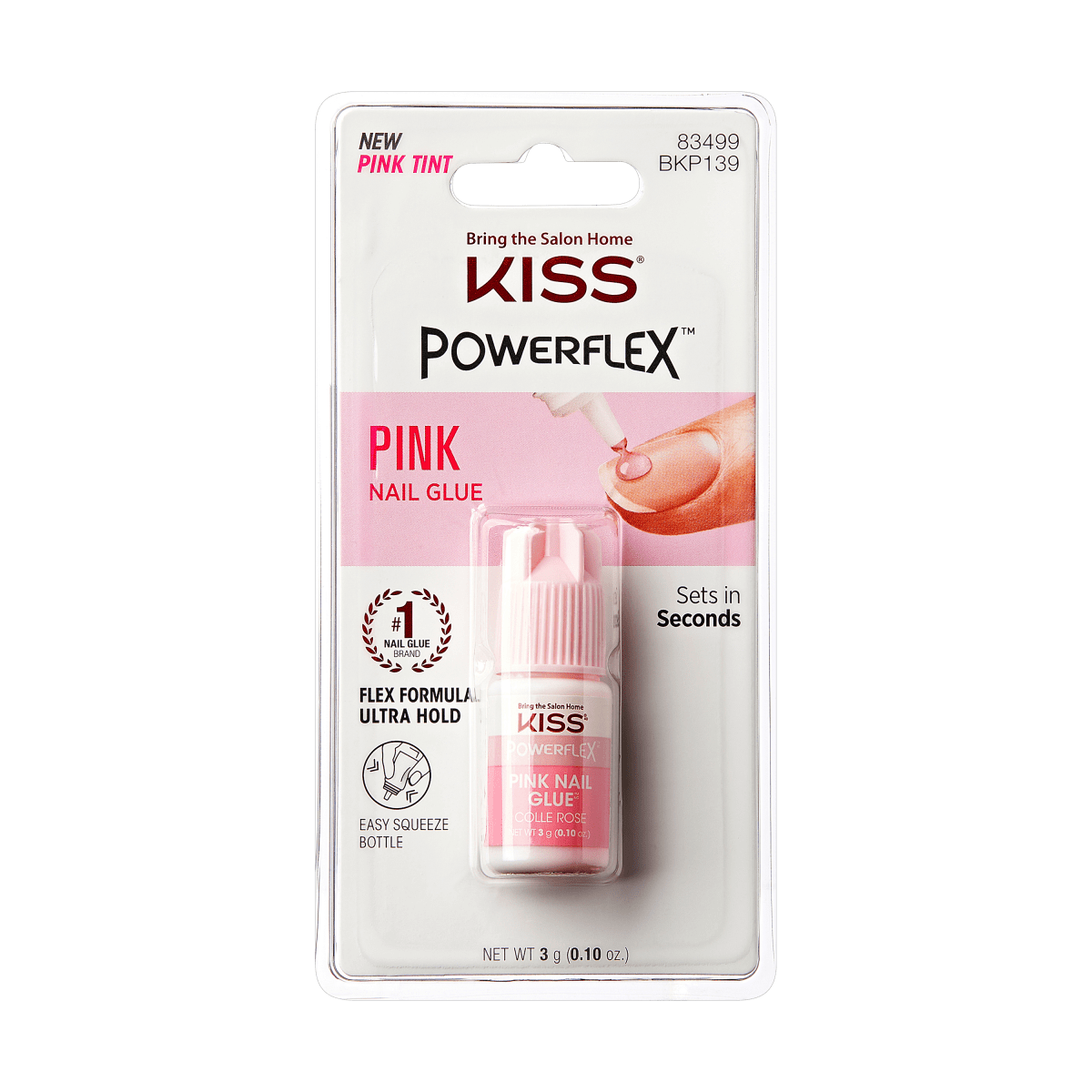 Kiss Powerflex Pink Nail Glue, 0.10 Oz (BKP139)