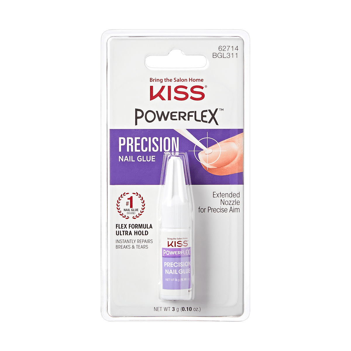 Kiss Powerflex Precision Nail Glue, 0.10 Oz (BGL311)