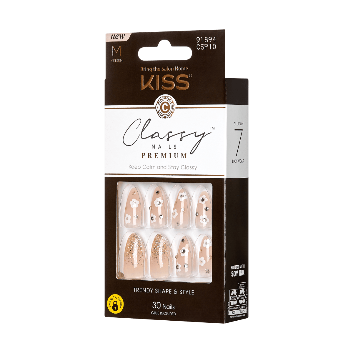 Kiss Classy Nails Premium - Gleamin, 0.07 Oz (CSP10)
