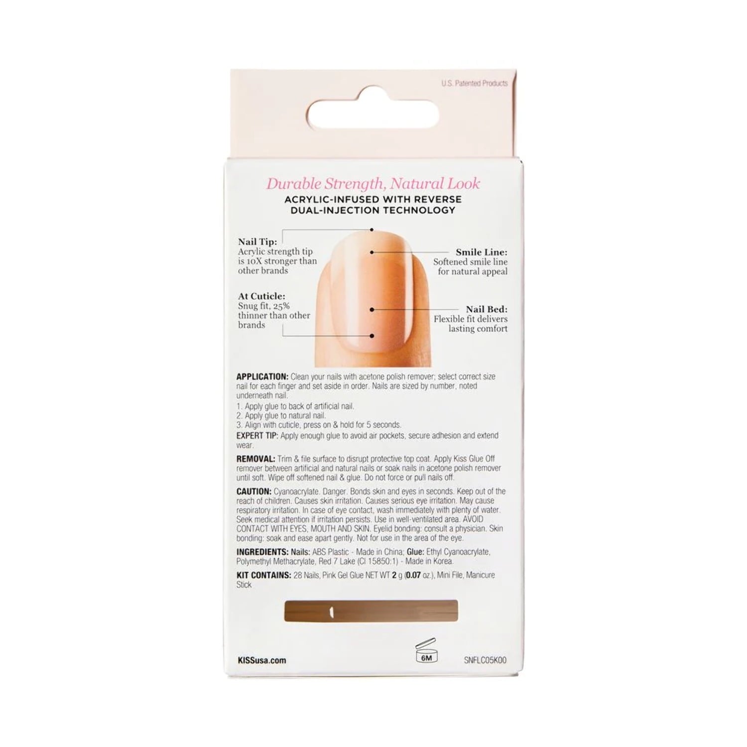 Kiss Salon Acrylic French Nude Nails - Reveal It, 0.07 Oz (SNF01)