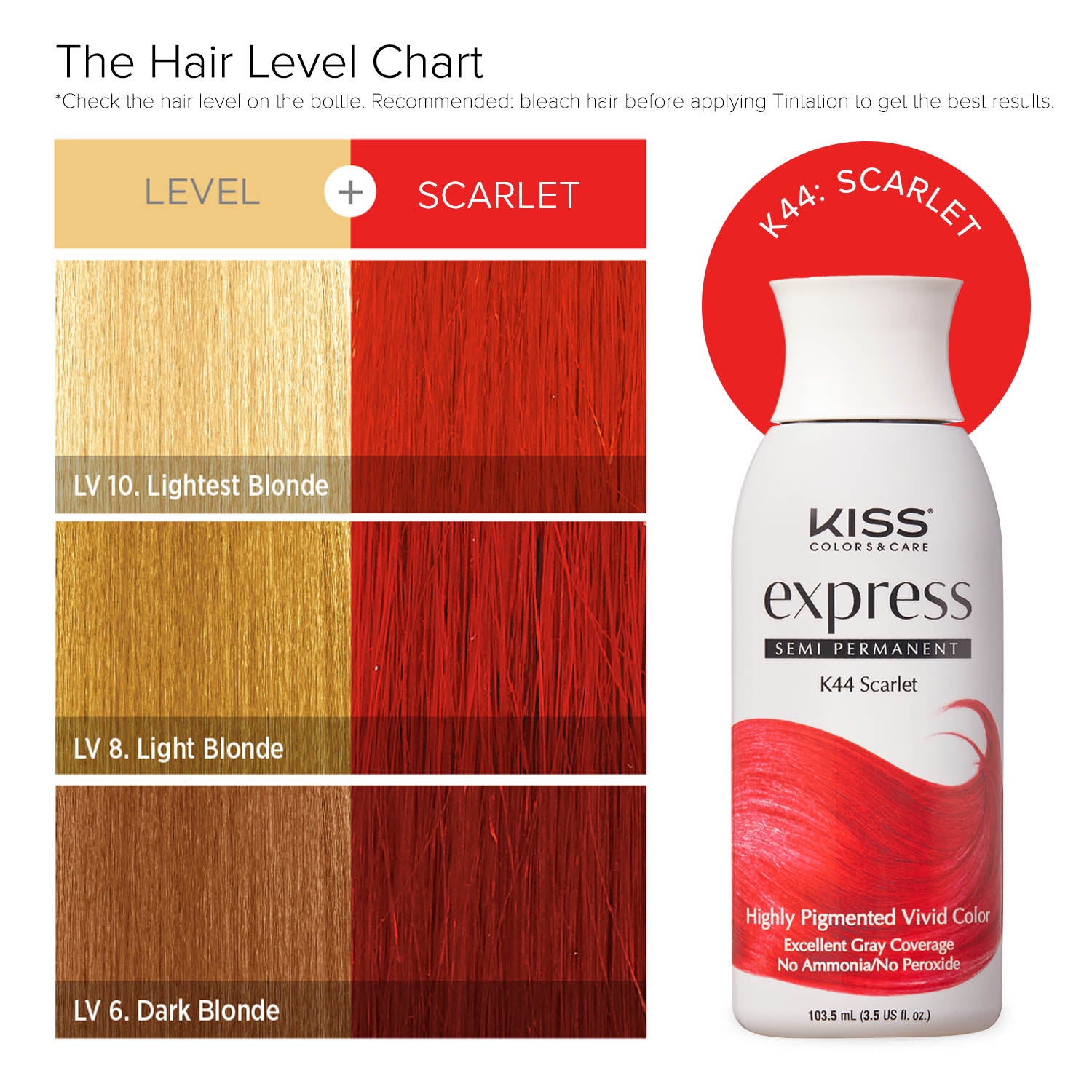 Kiss Express Semi-Permanent Hair Color - Scarlet, 3.5 Oz (K44)