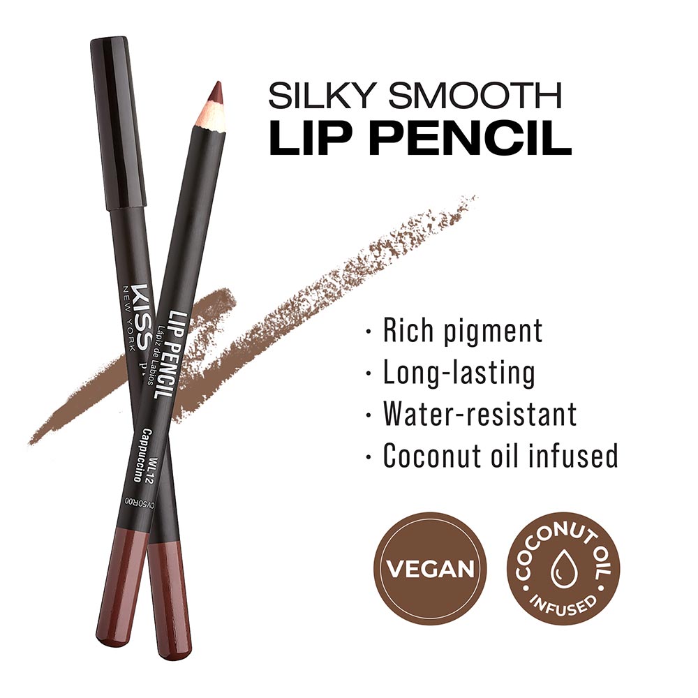 Kiss New York Professional Silky Smooth Lip Pencil Liner - Cappuccino (WL12)