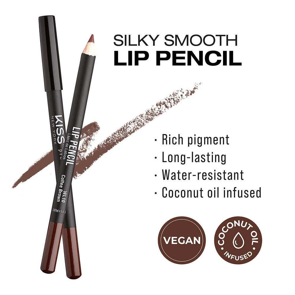 Kiss New York Professional Silky Smooth Lip Pencil Liner - Coffee Brown (WL10)