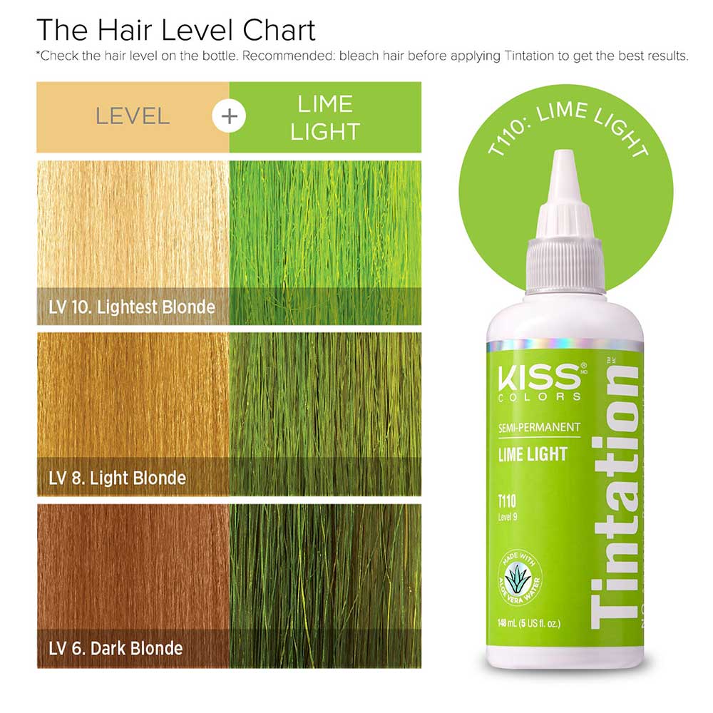 Red By Kiss Tintation Semi-Permanent Hair Color - Lime Light, 5 Oz (T110)