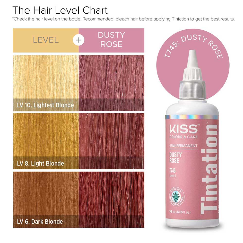 Red By Kiss Tintation Semi-Permanent Hair Color - Dusty Rose, 5 Oz (T745)