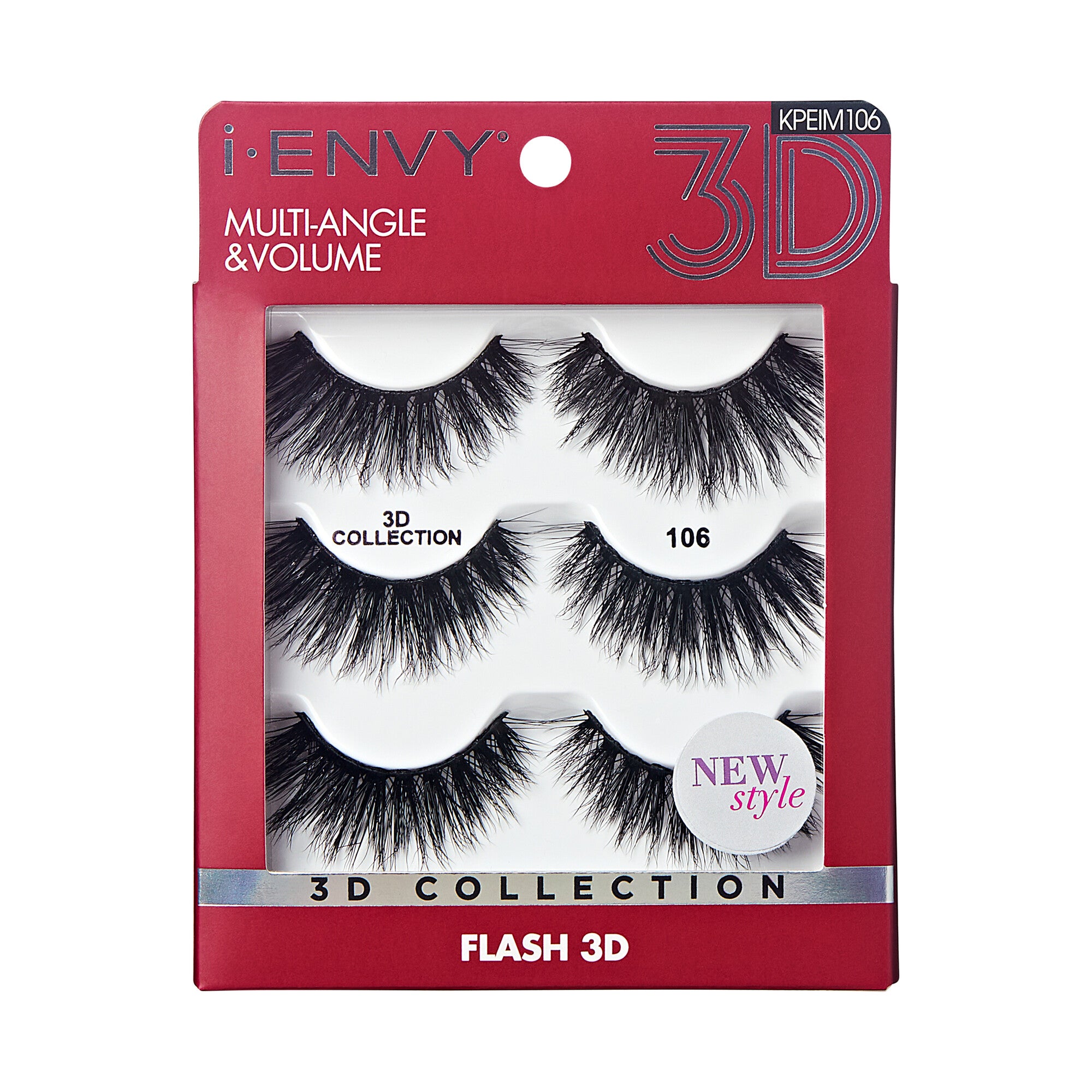 I.Envy By Kiss 3D Lashes Multi Pack Multiangle & Volume Collection-106 (KPEIM106)