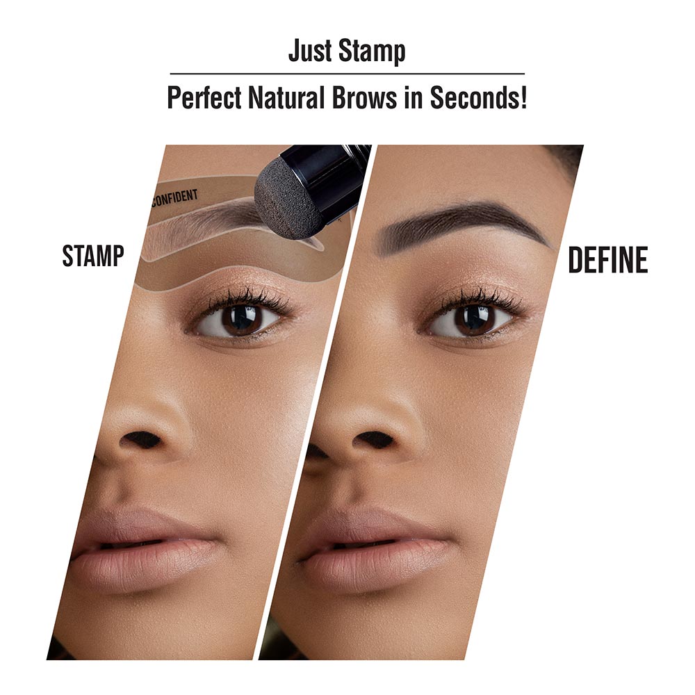 Kiss New York Professional Instant Brow Stamp & Stencil Kit - Dark Brown, 0.08 Oz (STA02)