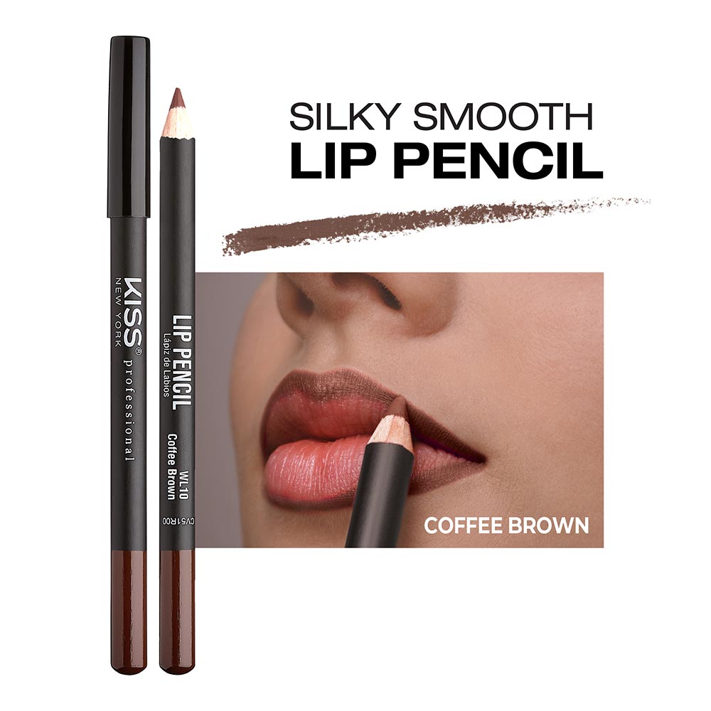 Kiss New York Professional Silky Smooth Lip Pencil Liner - Coffee Brown (WL10)