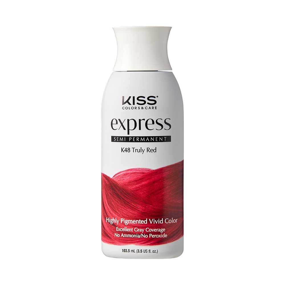 Kiss Express Semi-Permanent Hair Color - Truly Red, 3.5 Oz (K48)