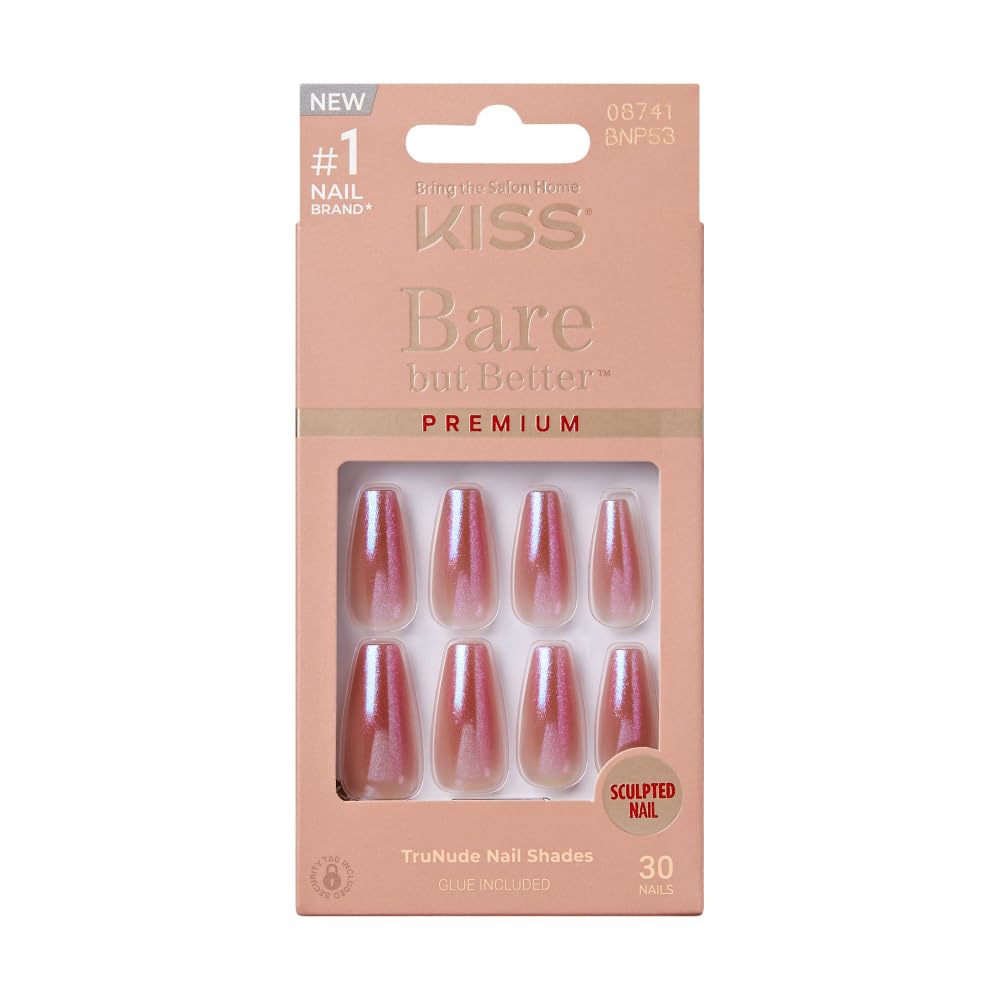 Kiss Bare-But-Better Premium Nails - Shiny, 1.45 Oz (BNP53)