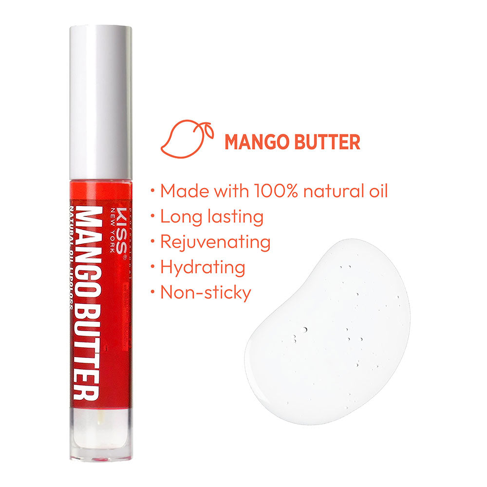 Kiss New York Professional Natural Oil Lipgloss - Mango Butter (KO06)