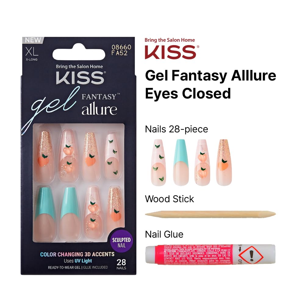 Kiss Gel Fantasy Allure - Eye Closed, 0.07 Oz (FA52)