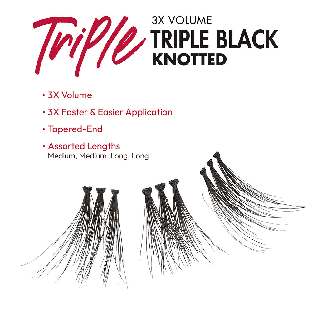 I.Envy By Kiss Triple Black Trio Lashes - Regular Trios - Medium Long (KPEC03TB)
