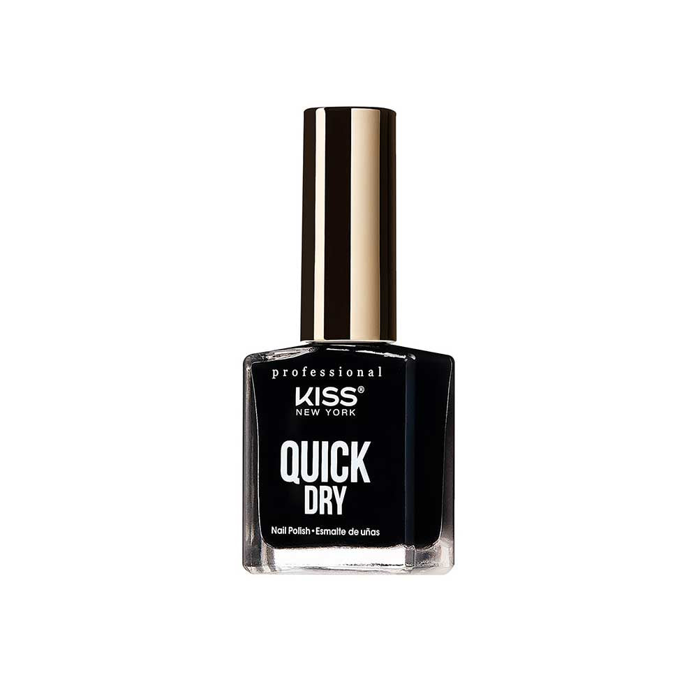 Kiss New York Professional Quick Dry Nail Polish - Black Out, 0.44 Oz (QP03)