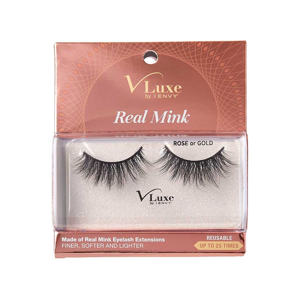 Vluxe By Ienvy Real Mink Lashes - Rose or Gold (VLEC01)