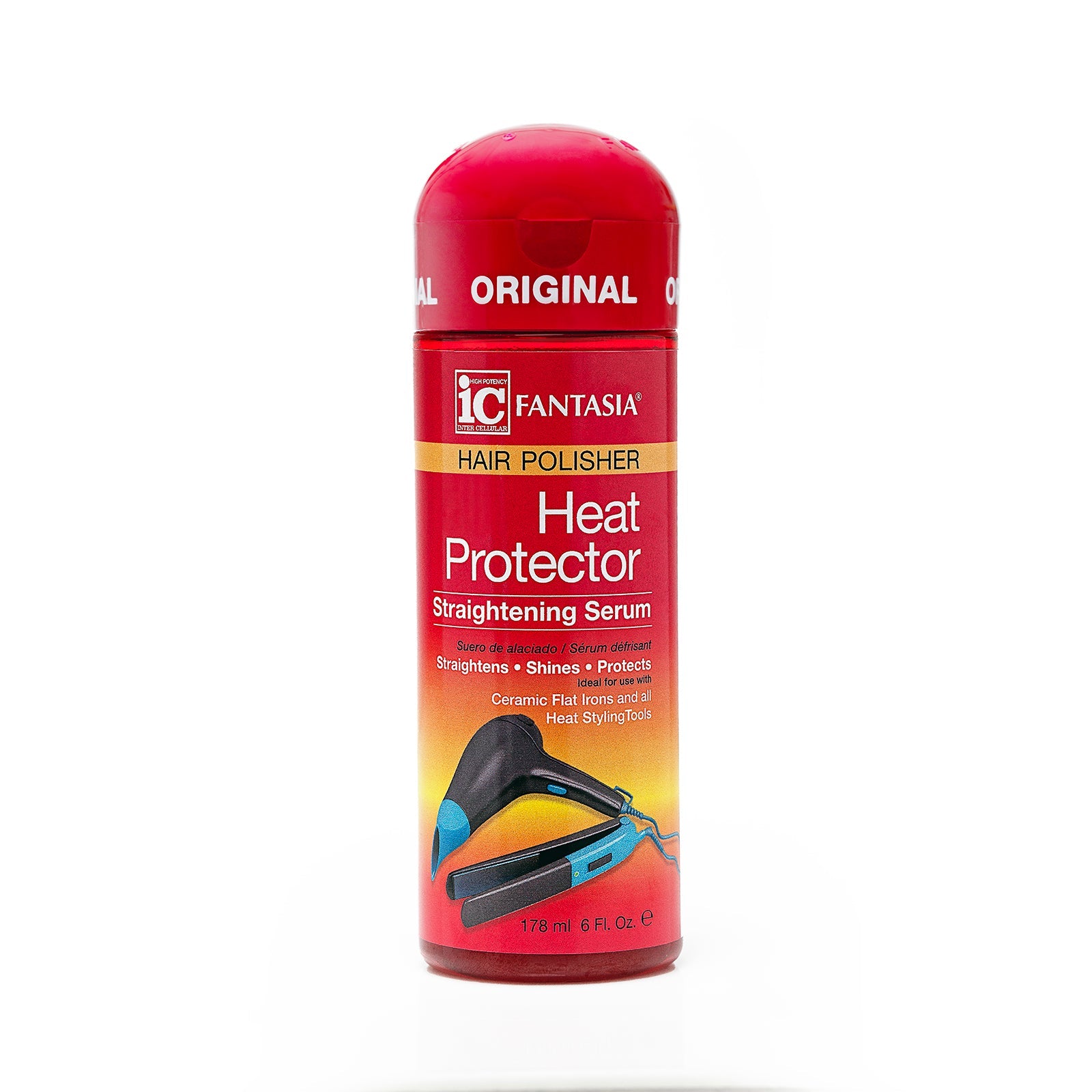 Fantasia IC Hair Polisher Heat Protector Straightening Serum, 6.0 Oz (FN413015)