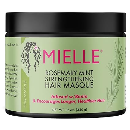 Mielle Organics Rosemary Mint Strengthening Hair Masque, 12 Oz