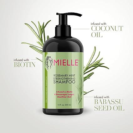 Mielle Organics Rosemary Mint Strengthening Shampoo, 12 Oz
