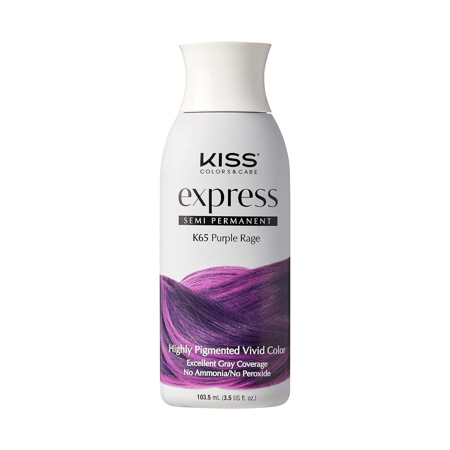 Kiss Express Semi-Permanent Hair Color - Purple Rage, 3.5 Oz (K65)