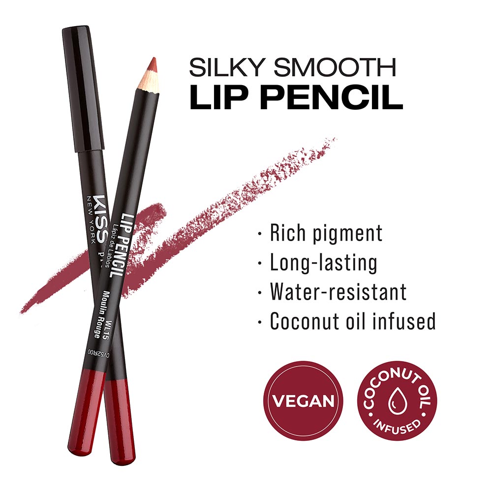 Kiss New York Professional Silky Smooth Lip Pencil Liner - Moulin Rouge (WL15)