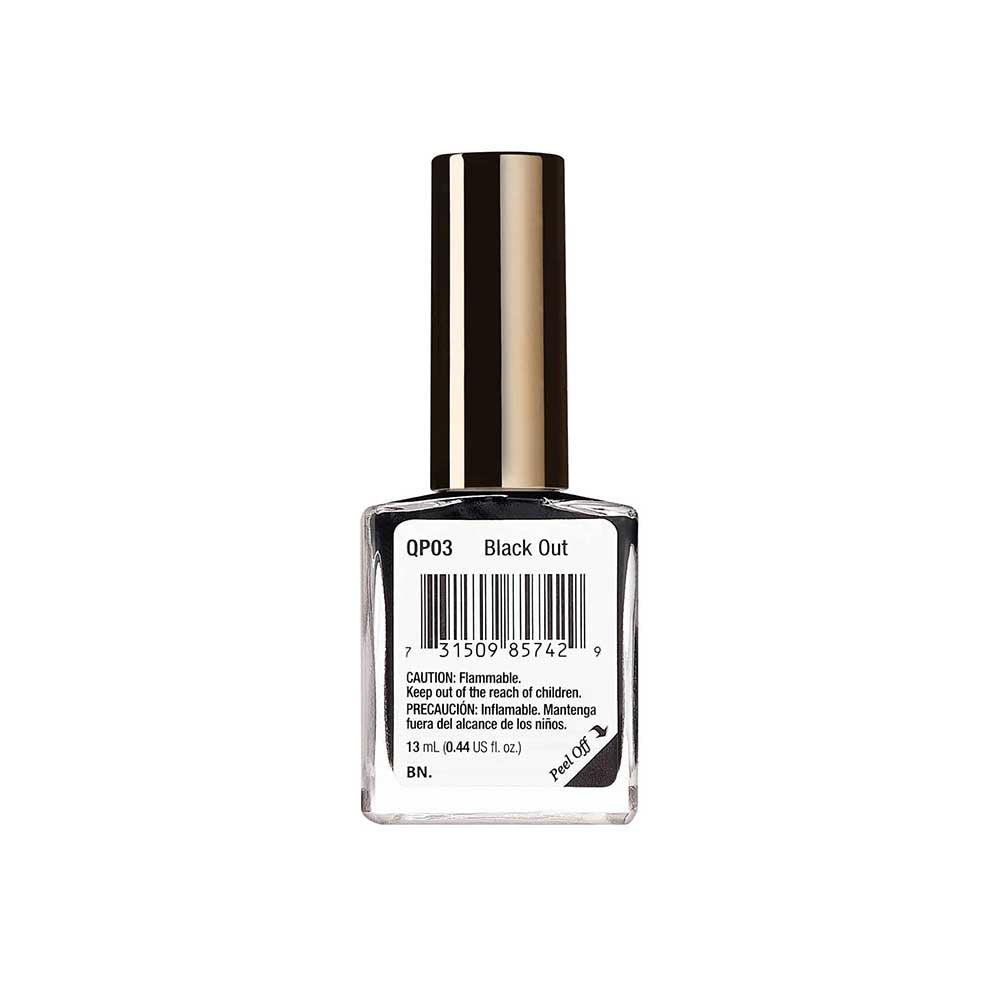 Kiss New York Professional Quick Dry Nail Polish - Black Out, 0.44 Oz (QP03)