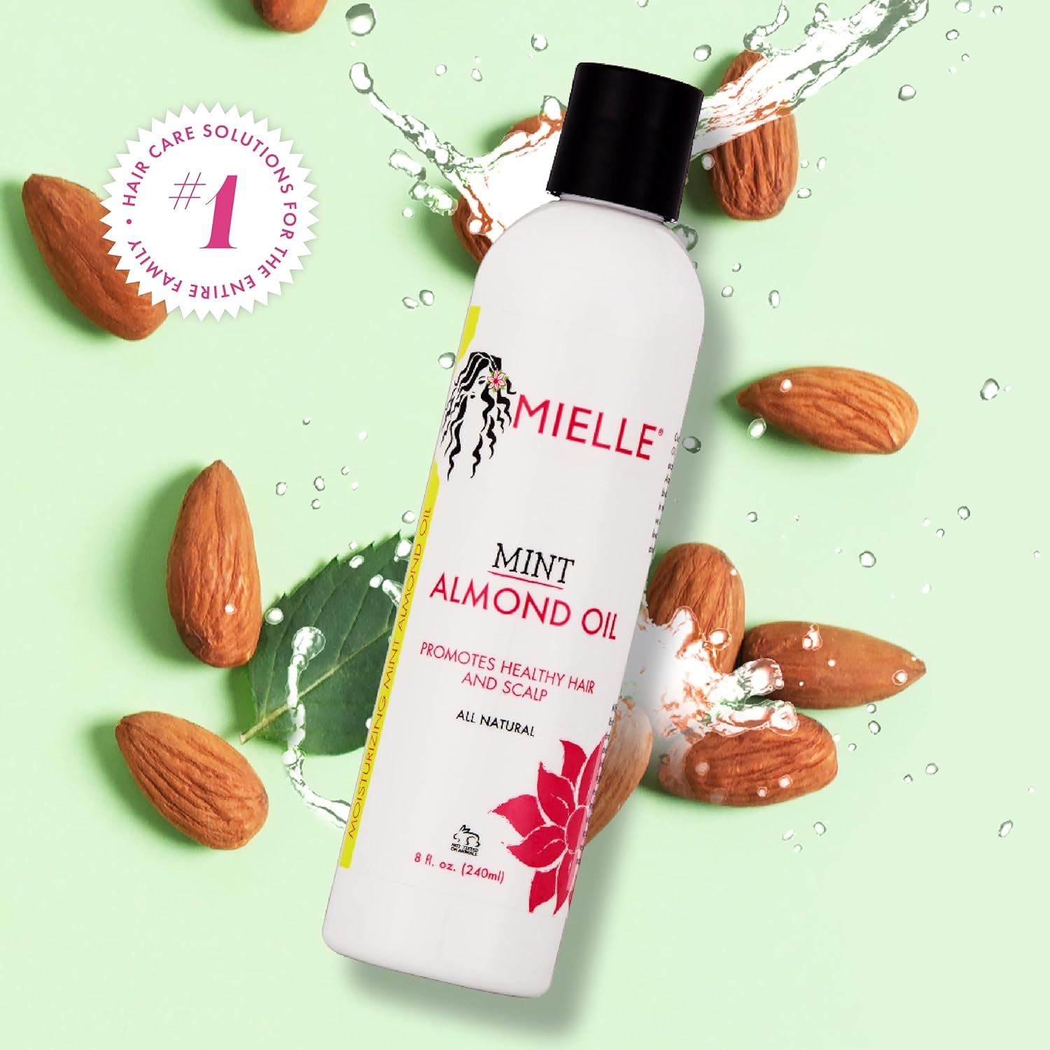 Mielle Organics Mint Almond Oil for Healthy Hair and Scalp - All Natural, 8 Oz