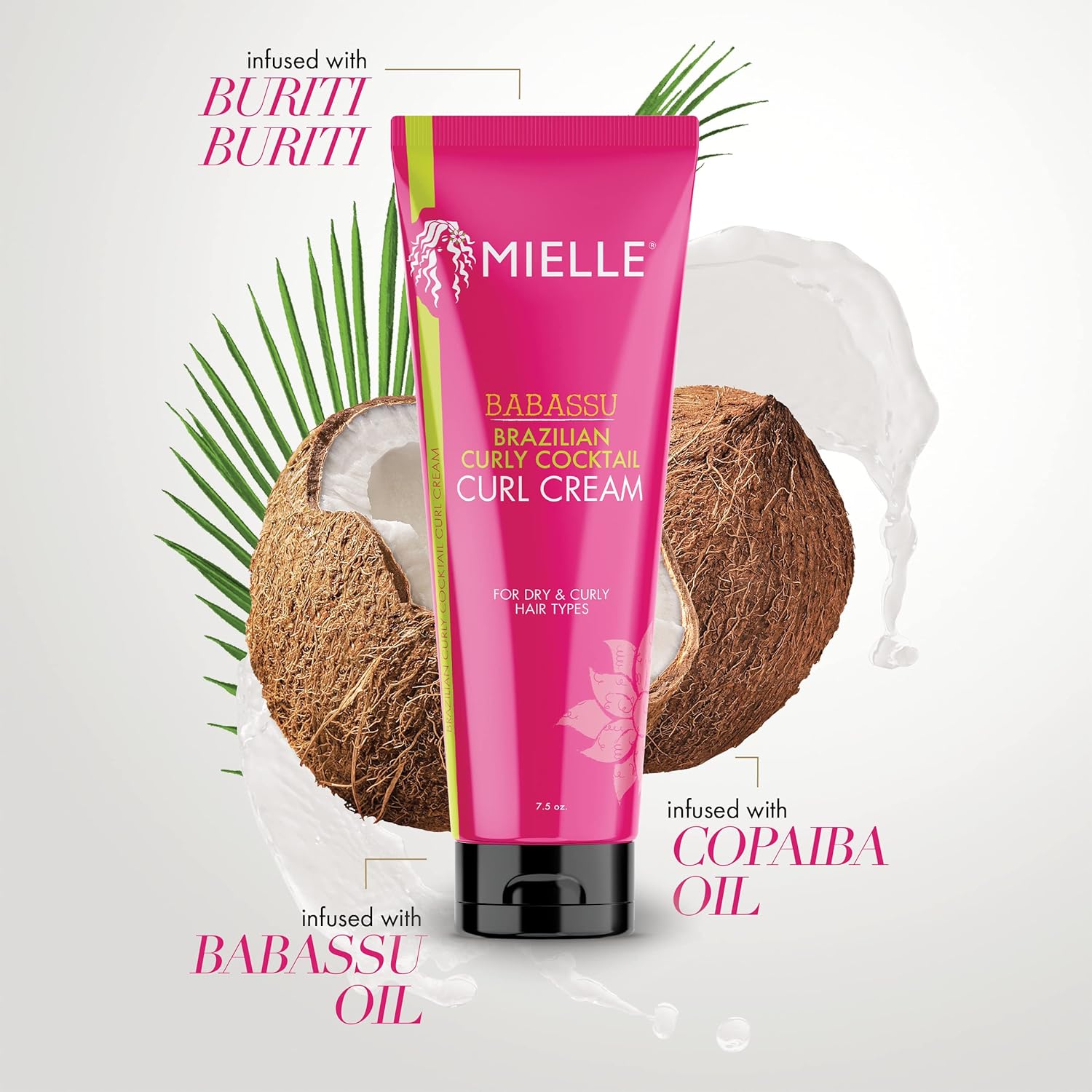 Mielle Organics Brazilian Curly Cocktail Curl Cream, 7.5 Oz