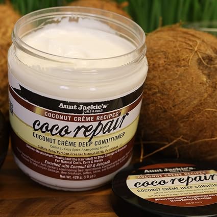 Aunt Jackie's Coconut Creme Recipes Coco Repair Deep Hair Conditioner, 15 Oz