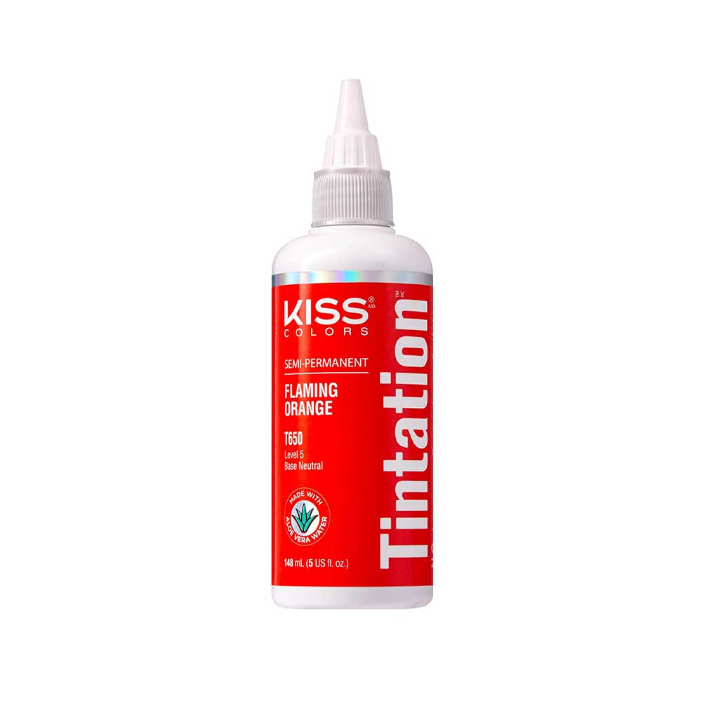 Red By Kiss Tintation Semi-Permanent Hair Color - Flaming Orange, 5 Oz (T650)