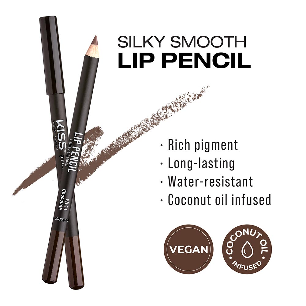 Kiss New York Professional Silky Smooth Lip Pencil Liner - Chocolate (WL11)