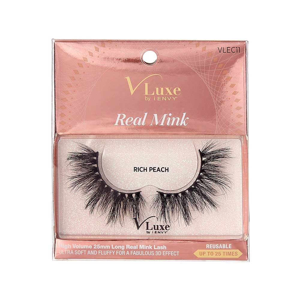 Vluxe By Ienvy Real Mink Lashes -  Rich Peach (VLEC11)