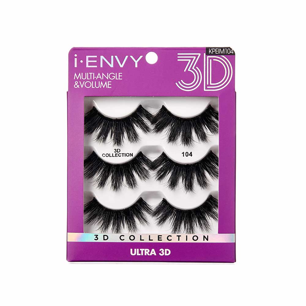 I.Envy By Kiss 3D Lashes Multi Pack Multiangle & Volume Collection-104 (KPEIM104)