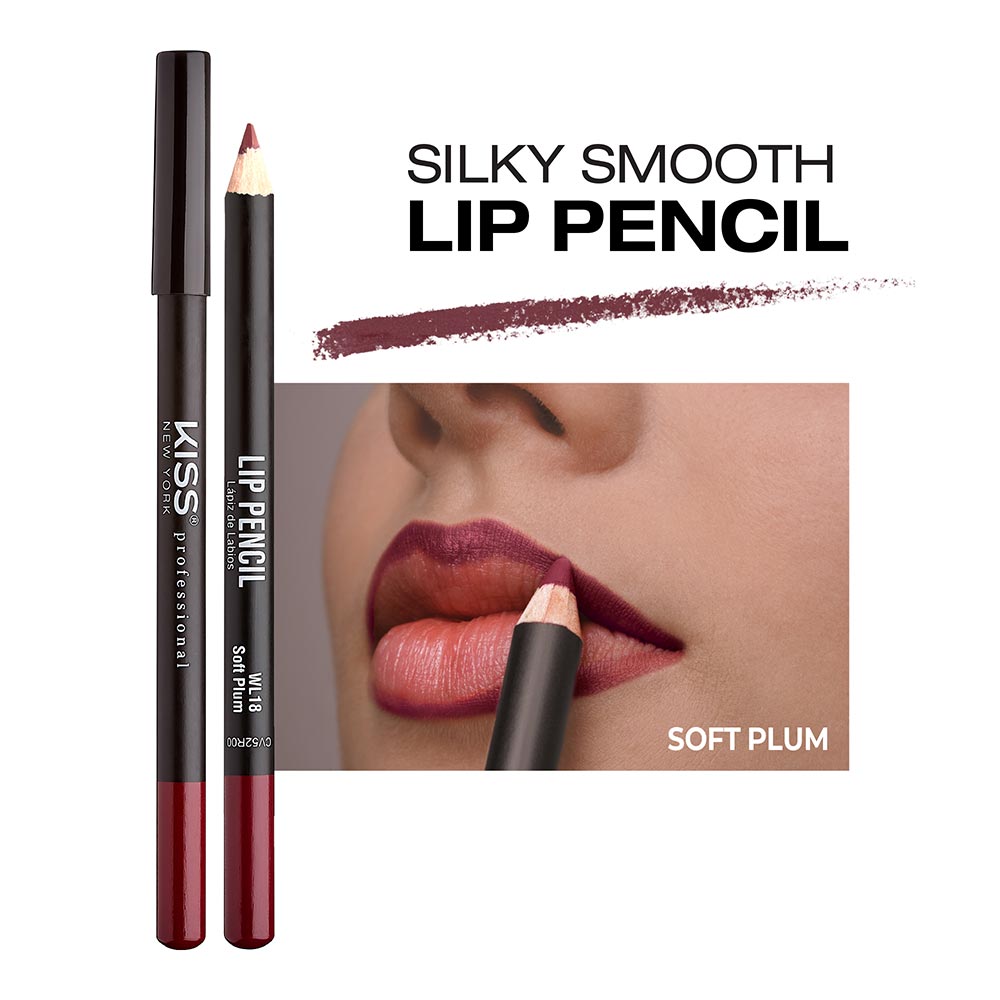 Kiss New York Professional Silky Smooth Lip Pencil Liner - Soft Plum (WL18)