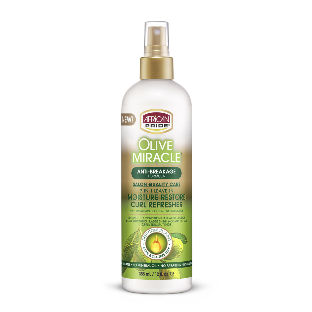 African Pride Olive Miracle Moisture Restore Curl Refresher, 12 Oz (AP27746)