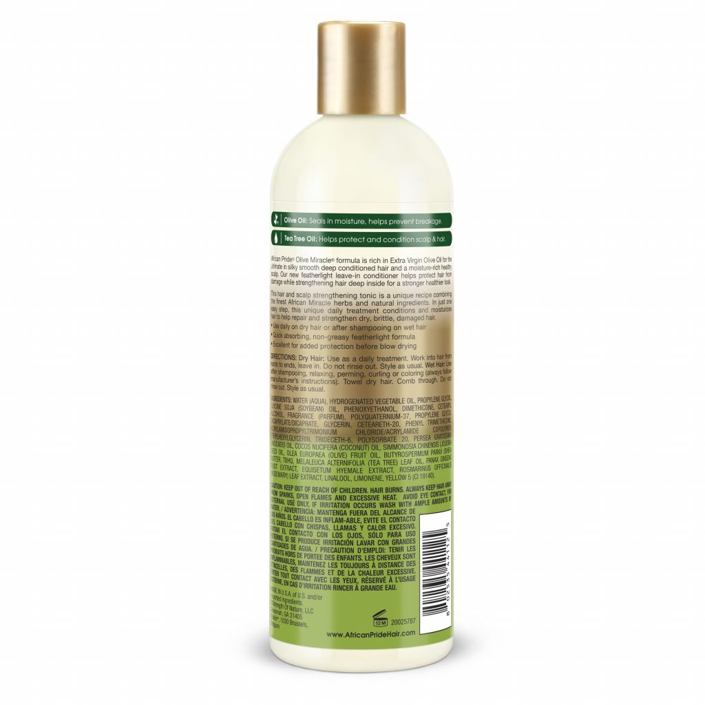 African Pride Olive Miracle Leave-In Conditioner Bottle, 12 Oz (AP44112)