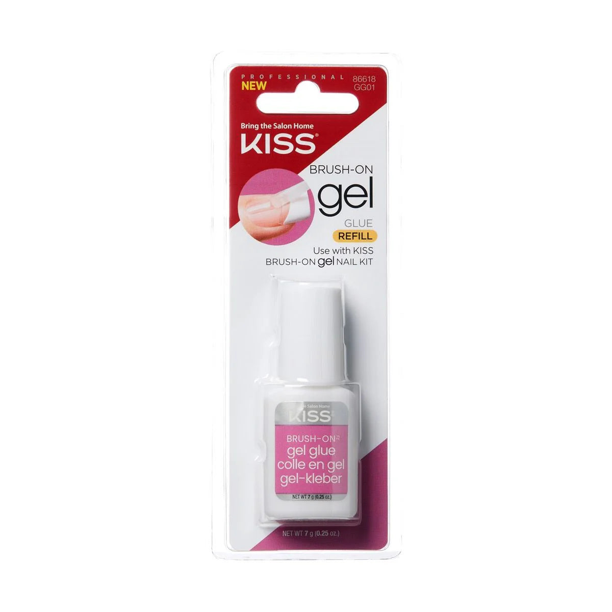 Kiss Brush-On Gel Nail Glue, 0.25 Oz (GG01)