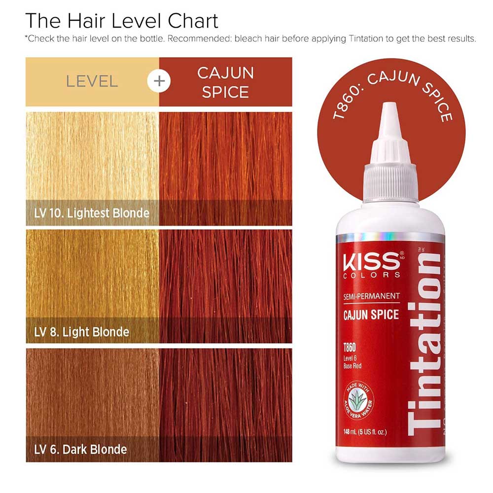 Red By Kiss Tintation Semi-Permanent Hair Color - Cajun Spice, 5 Oz (T860)