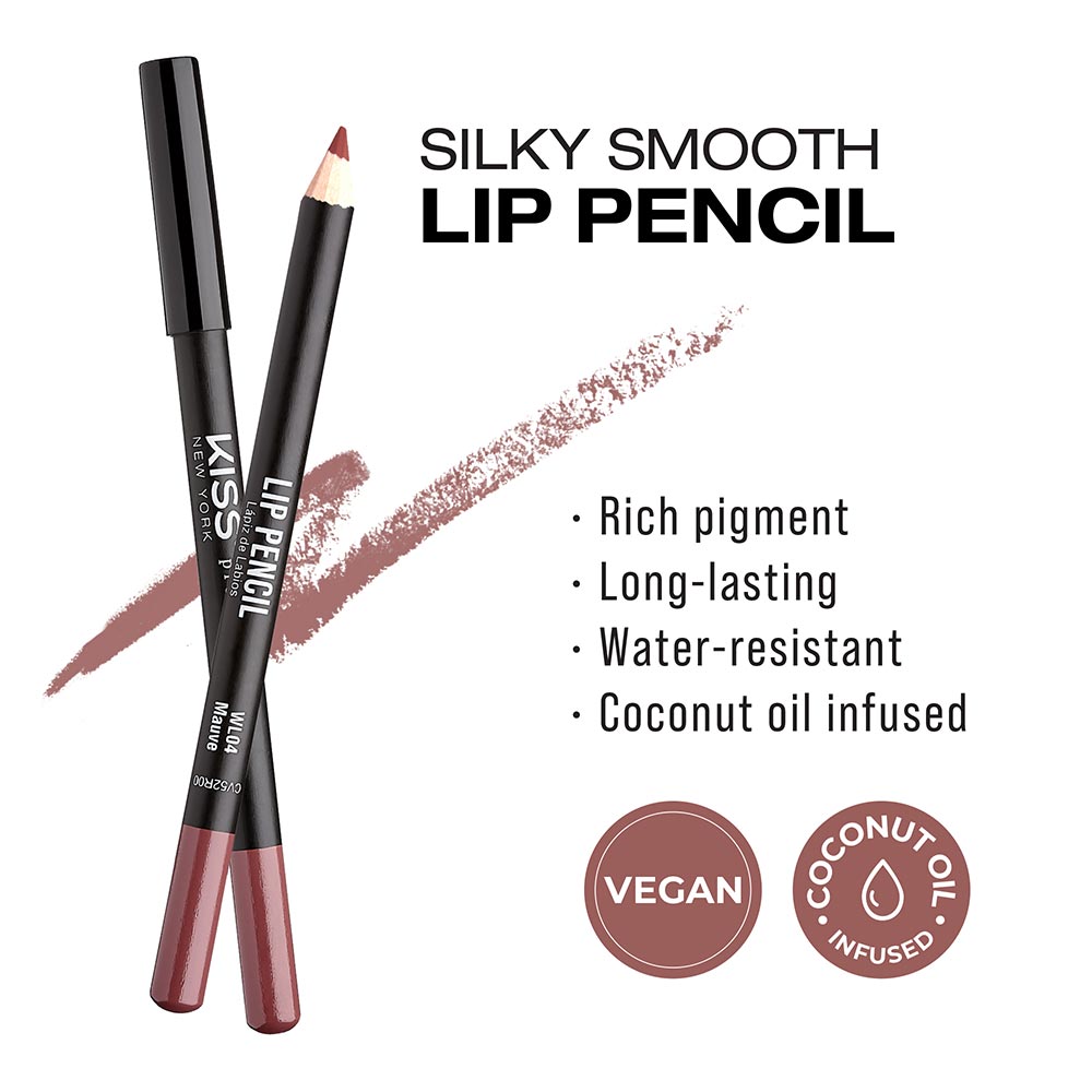 Kiss New York Professional Silky Smooth Lip Pencil Liner - Mauve (WL04)