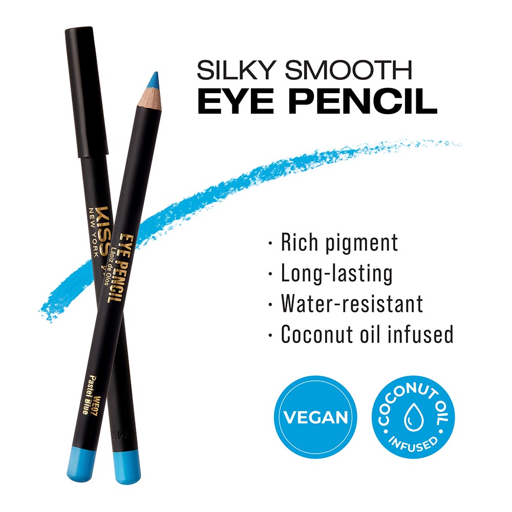 Kiss New York Professional Silky Smooth Eye Pencil Liner - Pastel Blue (WE07)