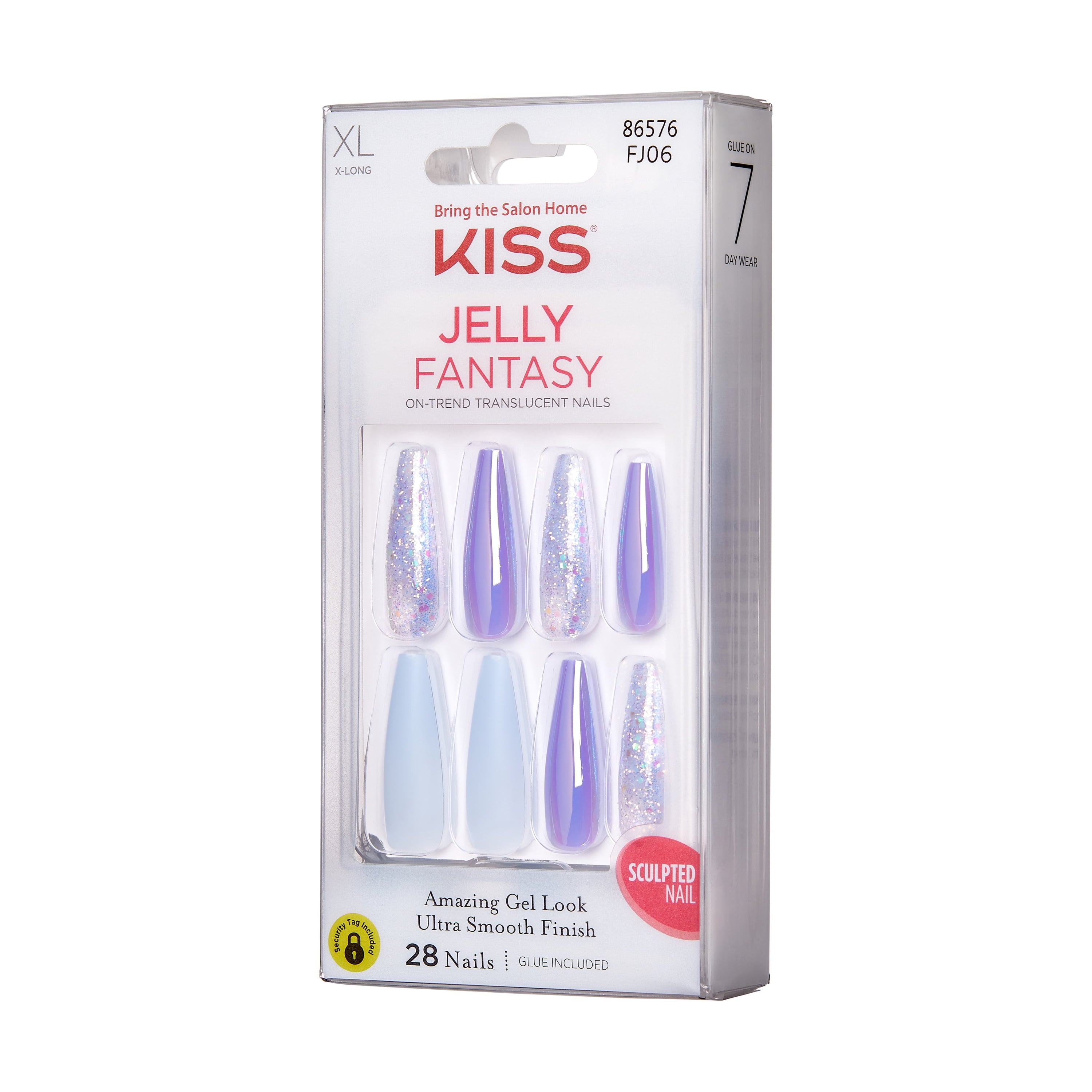 Kiss Jelly Fantasy Nails - Jelly Cherry, 0.07 Oz (FJ06)