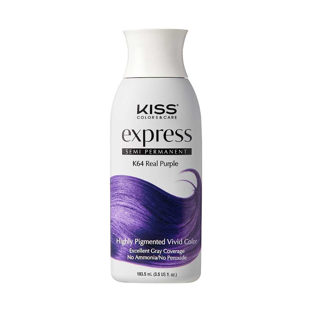 Kiss Express Semi-Permanent Hair Color - Real Purple, 3.5 Oz (K64)