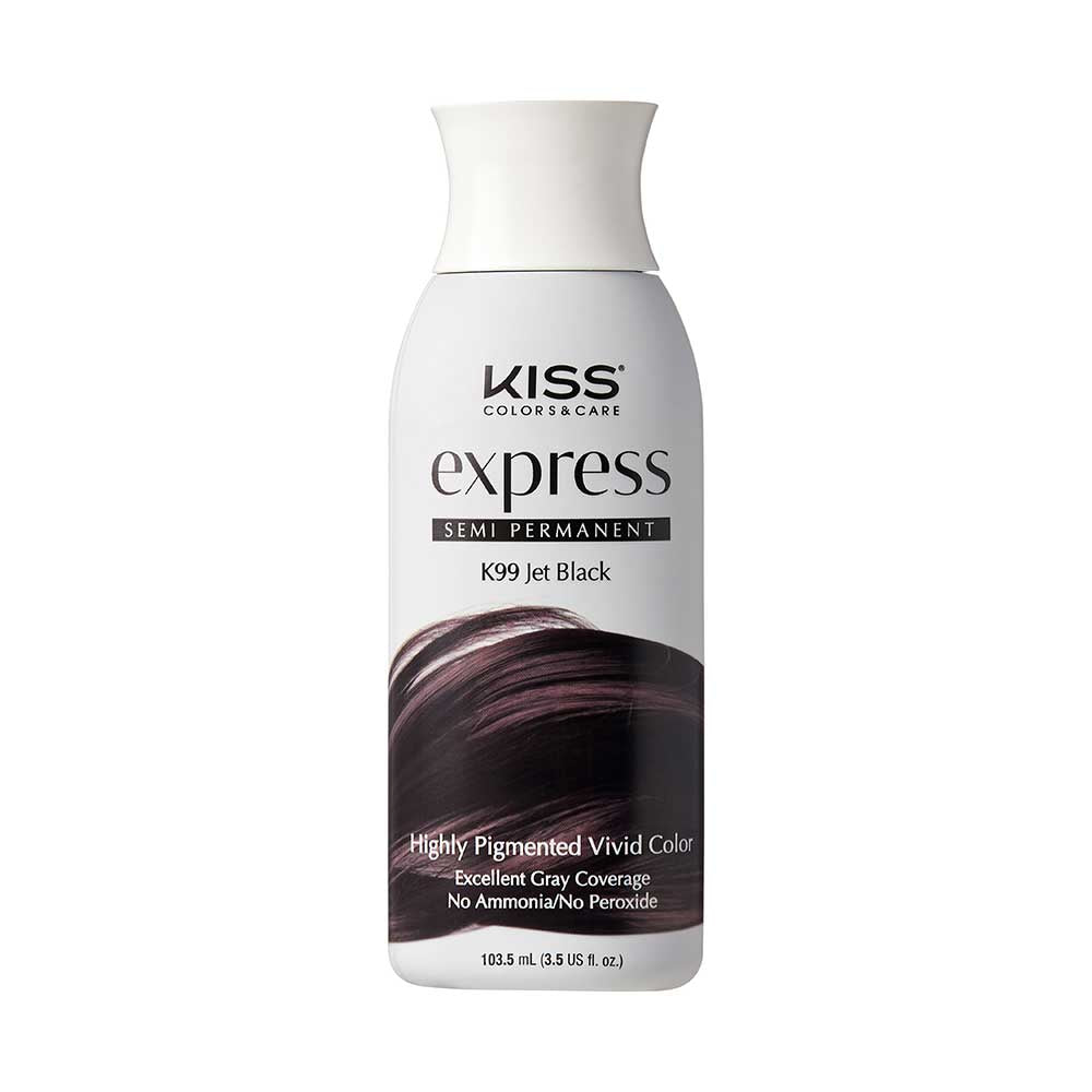 Kiss Express Semi-Permanent Hair Color - Jet Black, 3.5 Oz (K99)