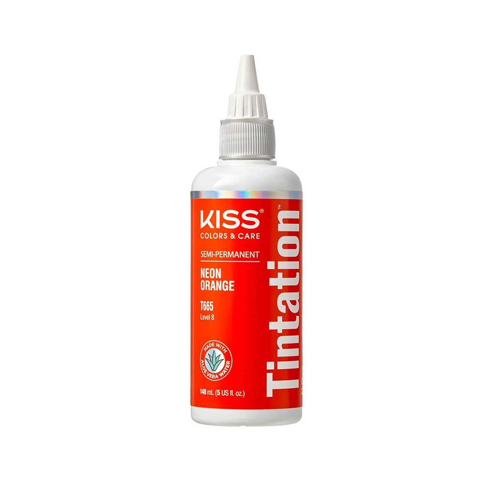 Red By Kiss Tintation Semi-Permanent Hair Color - Neon Orange, 5 Oz (T665)