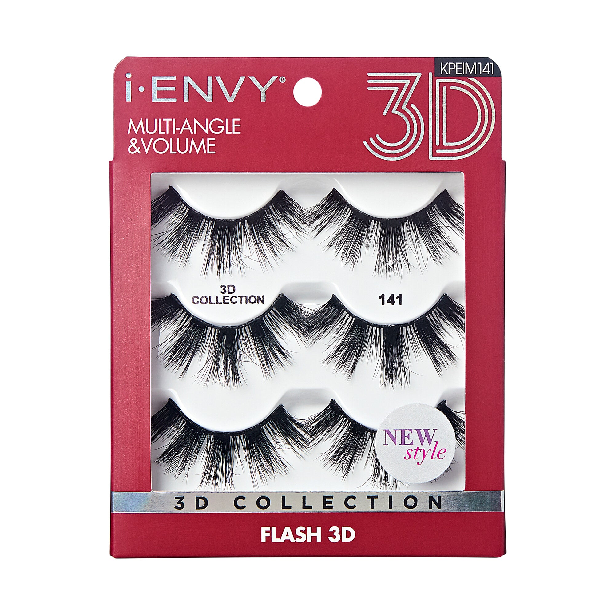 I.Envy By Kiss 3D Lashes Multi Pack Multiangle & Volume Collection-141 (KPEIM141)