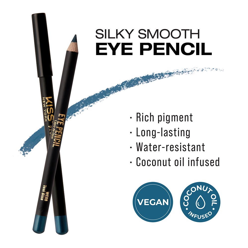 Kiss New York Professional Silky Smooth Eye Pencil Liner - Teal Blue (WE08)