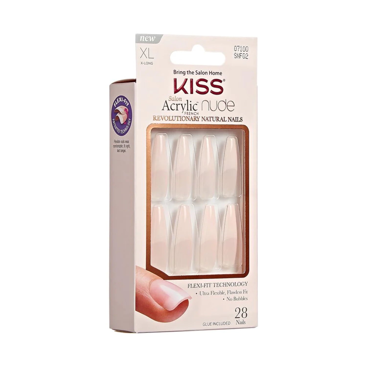 Kiss Salon Acrylic French Nude Nails - Lie Again, 0.07 Oz (SNF02)